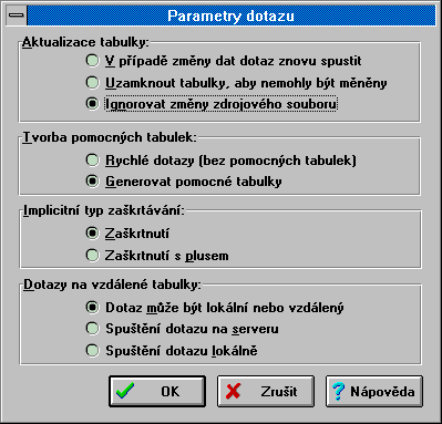 Obr. 5-8: Parametry dotazu